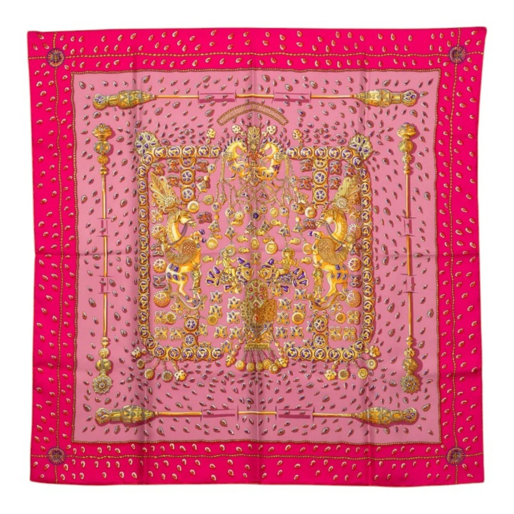 HERMES Pink Silk Scarf